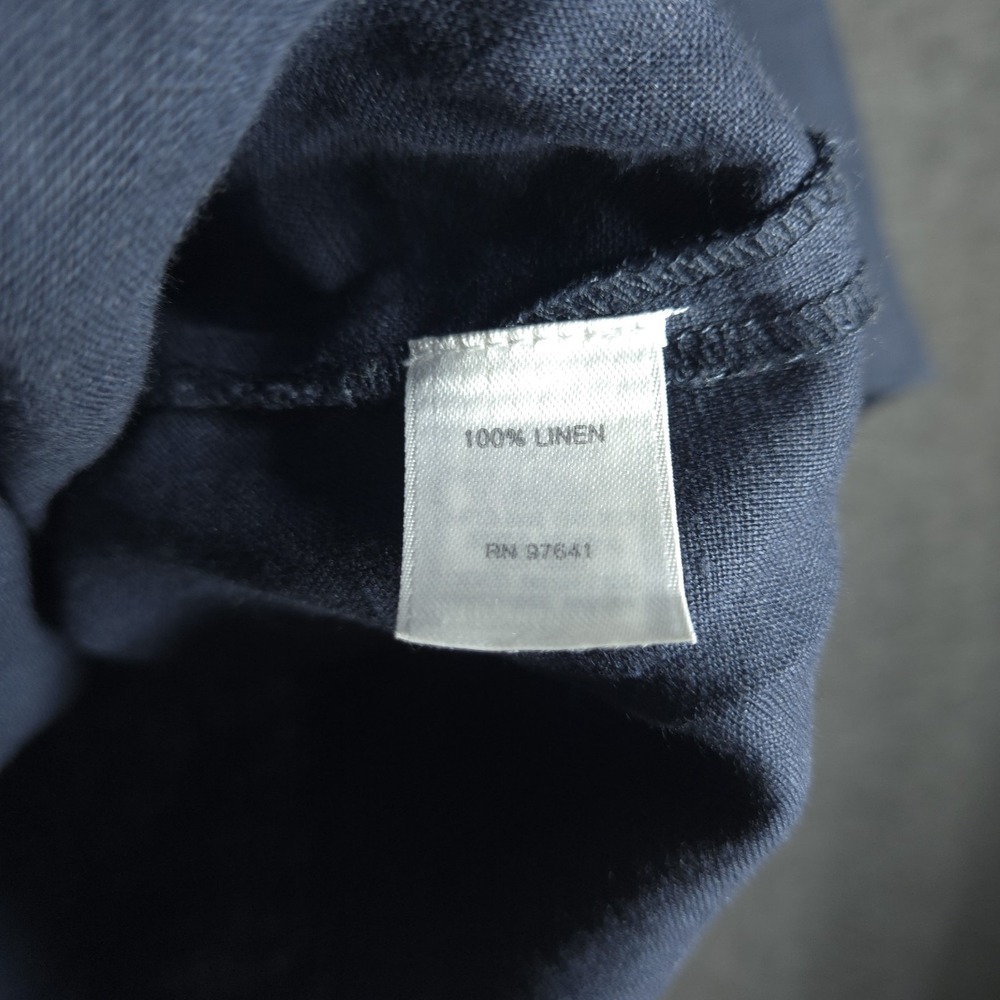 Pure Jill Linen Tunic Top S Blue Minimalist Lagenlook Oversized Bell Sleeve - Picture 6 of 10